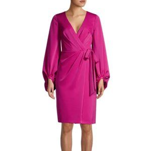 AIDAN MATTOX Long Sleeve Wrap Dress NWT